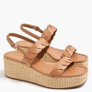 NWOT J.Crew Braided Wedge Sandals 6 platform spring/summer Espadrille Wedges